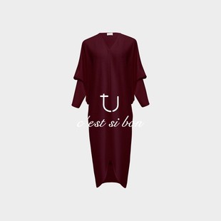 宽松中长款 松弛感慵懒风蝙蝠袖 裙子 针织羊毛连衣裙25冬新款 TU女装