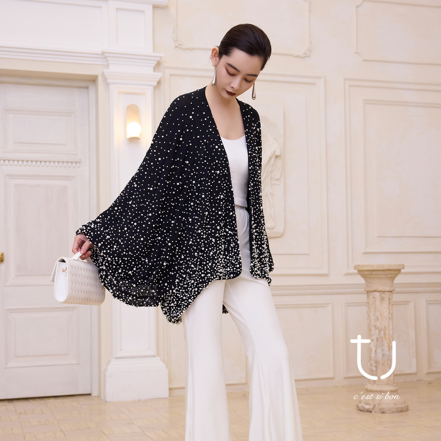 TU女装 星辉霓裳  重工钉珠真丝阔版外套26年春夏新款桑蚕丝上衣,女装/女士精品,短外套,淘宝优惠券,粉丝福利购,淘宝优惠卷