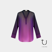 日出胧纱 渐变蝙蝠袖 真丝衬衫 TU女装 2026年新款 V领桑蚕丝上衣