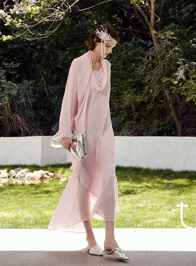 TU浮光半夏不规则真丝连衣裙海边氛围感薄荷绿穿搭桑蚕丝长裙子