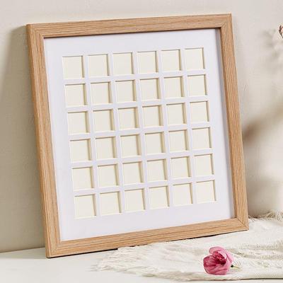 48宫格卡纸相框手工美术作品画框装裱衍纸实木框架挂墙100格子