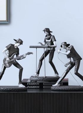 北欧艺术摇滚乐队摆件人物创意客厅桌面电视柜办公室家居软装饰品