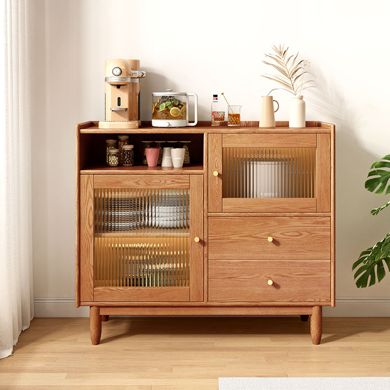 进口橡胶木餐边柜客厅家用樱桃木色茶水柜靠墙小边柜实木储物柜,住宅家具,餐边柜,淘宝优惠券,粉丝福利购,淘宝优惠卷