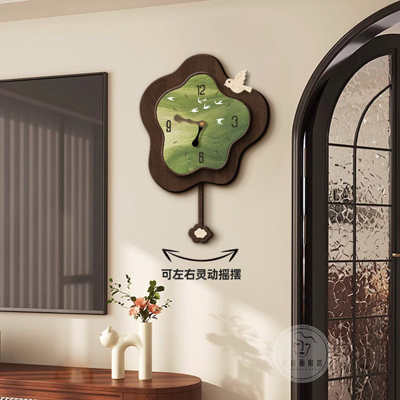 钟表挂钟客厅高级感中古风静音摆钟家用装饰墙壁时钟挂墙2025新款,家居饰品,挂钟,淘宝优惠券,粉丝福利购,淘宝优惠卷