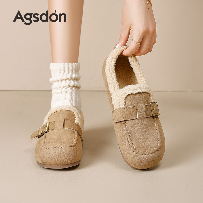 奥古狮登品牌官方正品加绒勃肯鞋女2026新款秋冬一脚蹬平底豆豆单,女鞋,棉鞋,淘宝优惠券,粉丝福利购,淘宝优惠卷