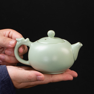 天青汝窑茶具单个茶壶单壶陶瓷茶杯家用小茶杯汝瓷泡盖碗单品