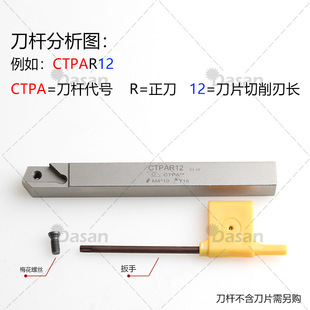 跨境走心机切槽刀杆ctpar08 ctpar10 ctpar12装ctp刀片白色