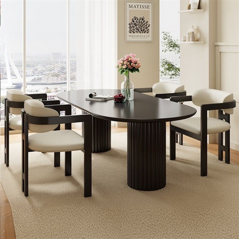 意式轻奢实木餐椅酒店洽谈椅子靠背茶椅简约家用书房书桌椅化妆凳