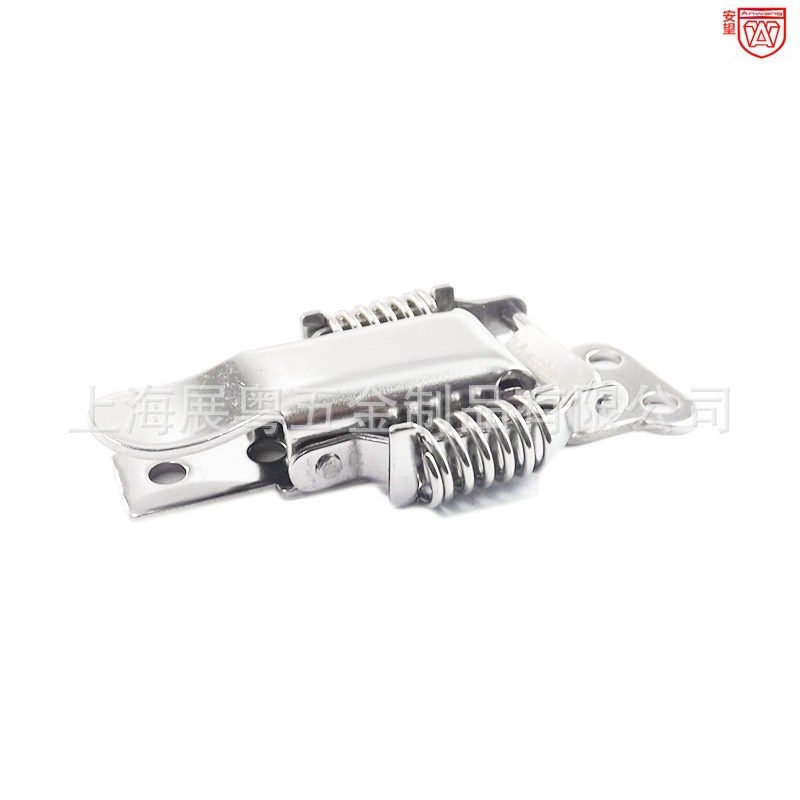 0499不锈钢304双弹簧挂锁搭扣木箱锁扣箱扣工业搭扣卡扣箱包配件