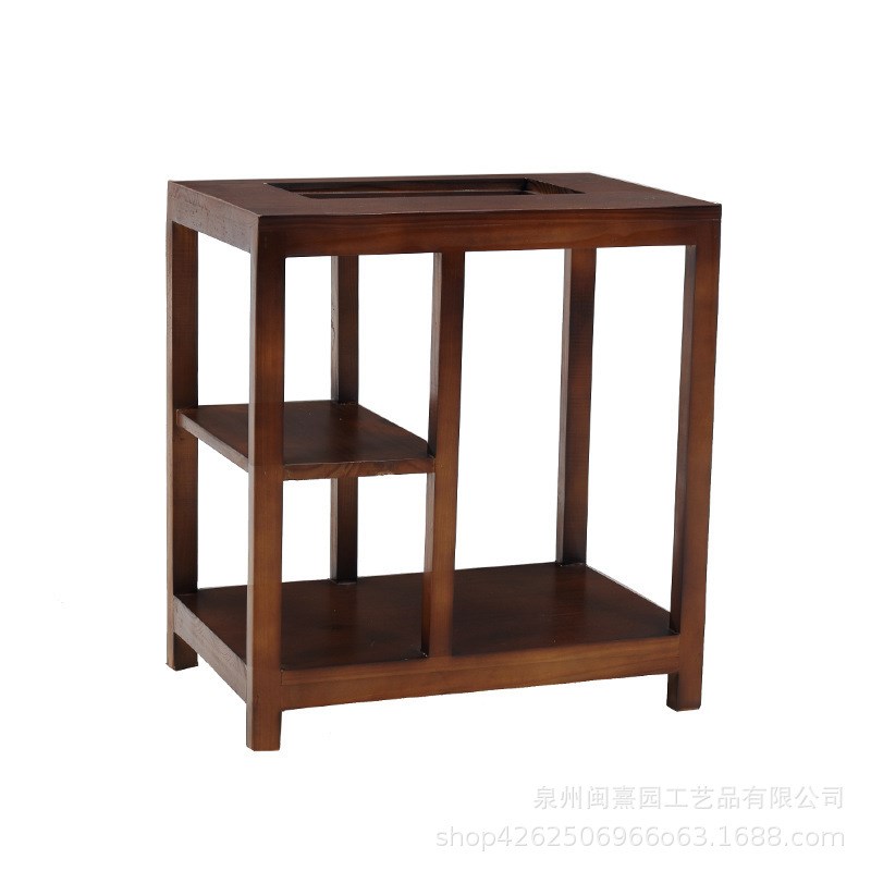 新中式大板实木泡茶桌子创意休闲功夫茶台复古接待喝茶桌椅组合