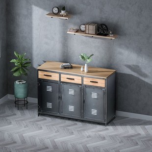 工业风餐边柜铁柜矮柜备餐台餐柜碗柜复古铁艺餐厅收纳储物柜酒柜