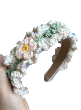 相惜偶遇发箍毛线ins风花朵