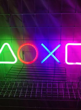 LED背板亚克力霓虹灯 游戏标牌XOXO键盘 亚克力透明游戏室装饰