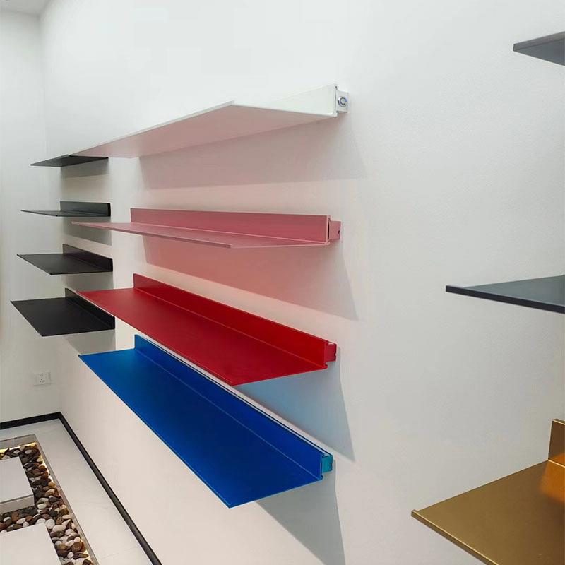 铝合金层板置物架LED发光置物板洗墙灯铝槽挂墙挂壁一字隔板