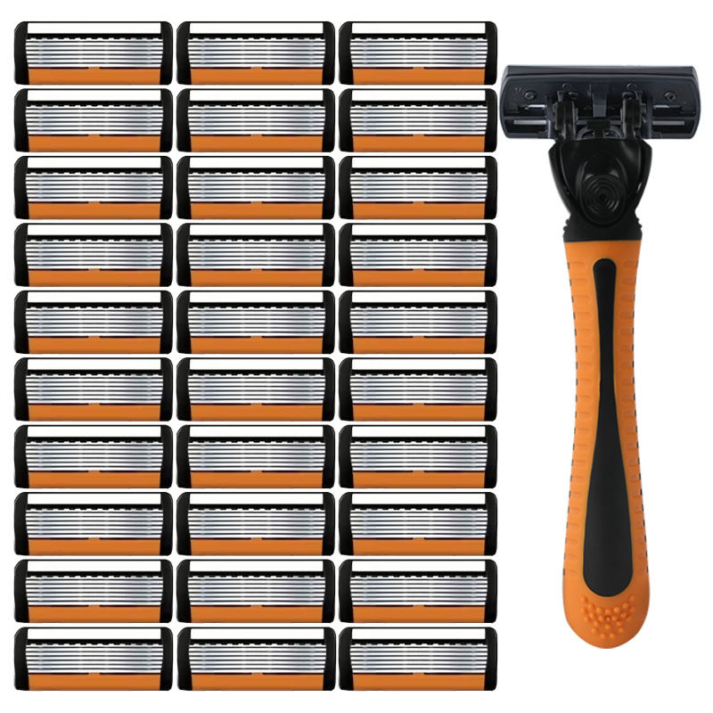 2026新款手动锋利六层刮胡刀男士剃须刀片全身水洗不锈钢剃毛刀片