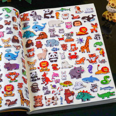 儿童卡通3d立体动物泡泡贴玩具