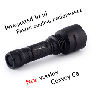 黑色Convoy C8 CREE XML2 LED远射18650，二组八档