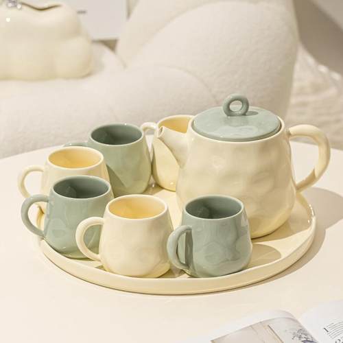 奶油陶瓷水杯套装礼盒水具家用客厅茶具水壶茶杯乔迁新居杯子待客