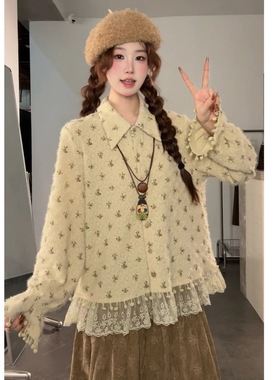 VGVL小卓衬衫秋冬季新款百搭文艺复古碎花衬衫女21230