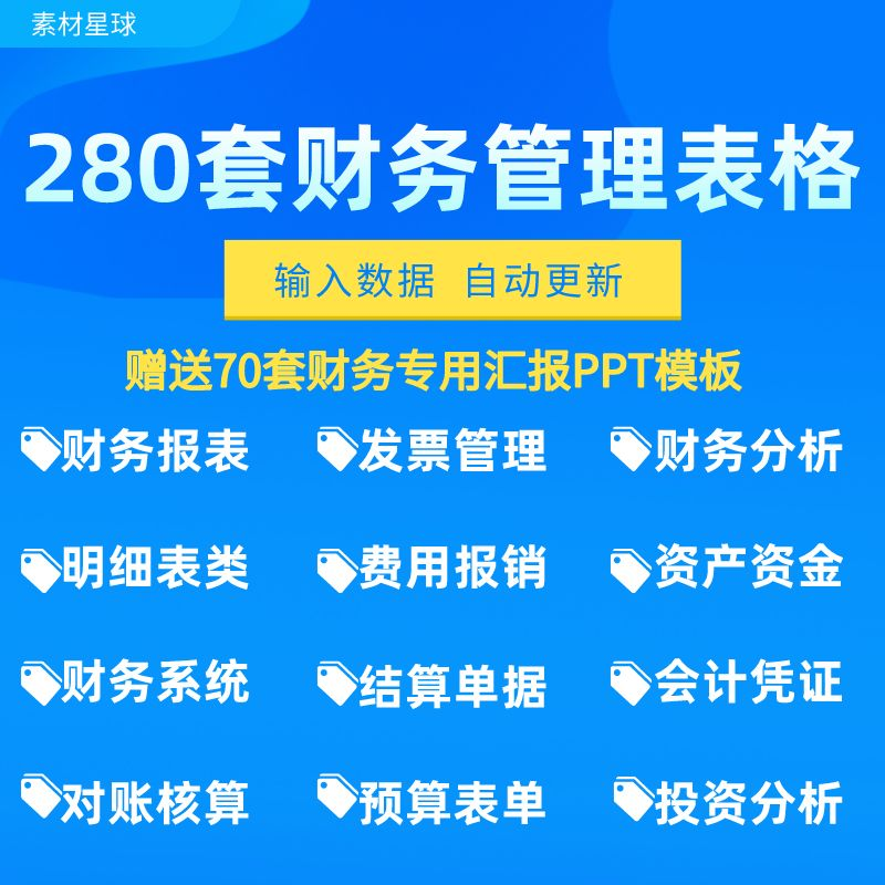 财务报表财务报告可视化excel表格会计科目收支记账费用发票报销