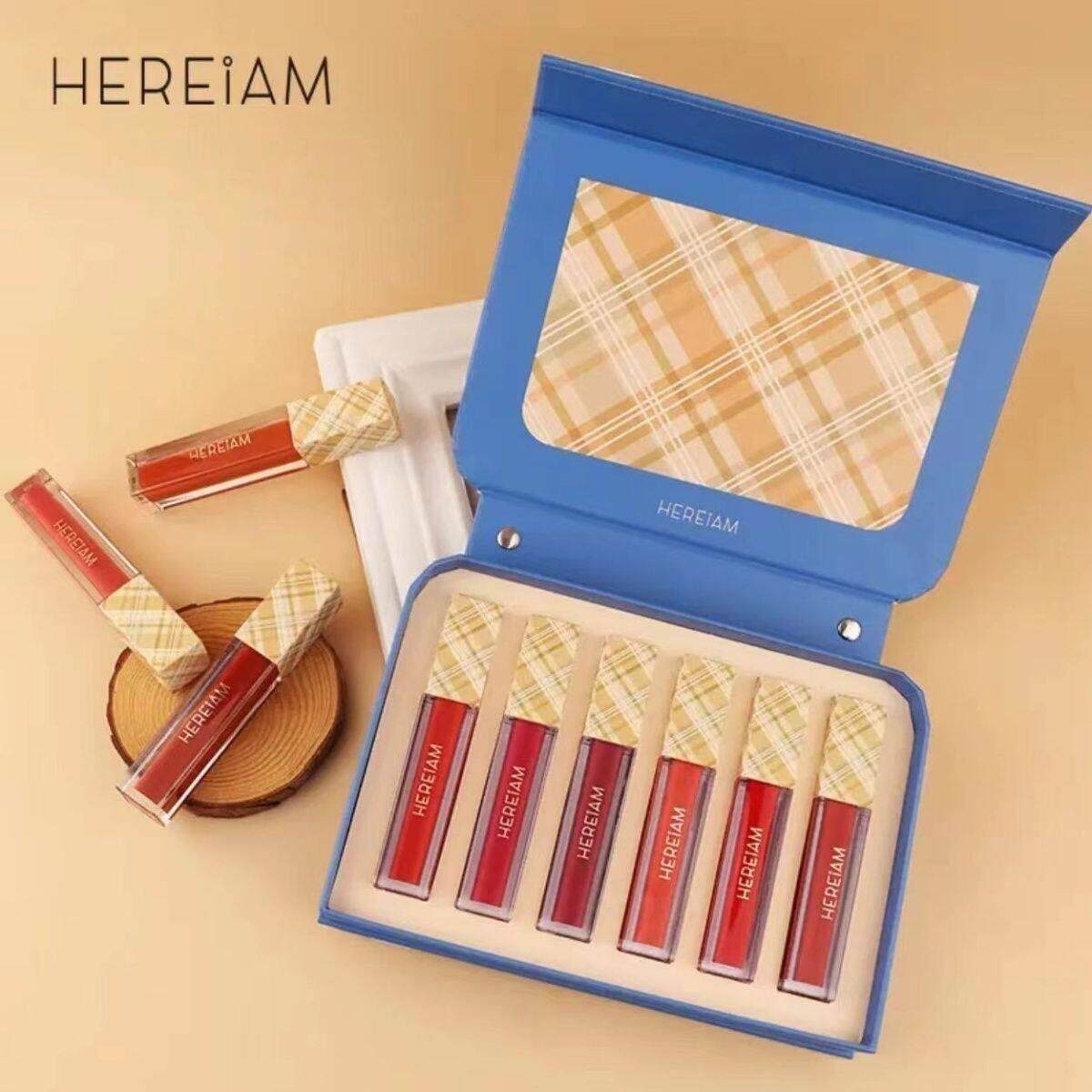 【正品】HEREIAM 6支唇彩哑光丝绒速干防水持久不沾唇彩套盒
