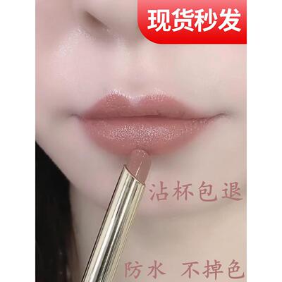 推荐不掉色不沾杯脱色肉桂奶杏豆沙色口红防水哑光显白滋润