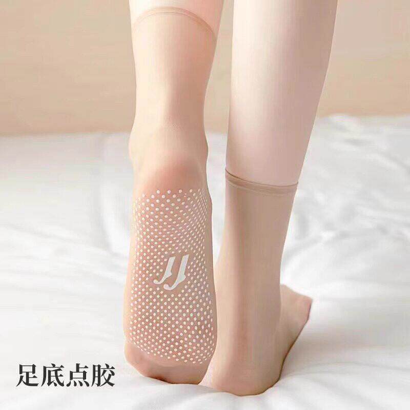 丝袜女夏袜子女短袜夏季薄款水晶丝防滑中筒袜女士防勾丝女袜