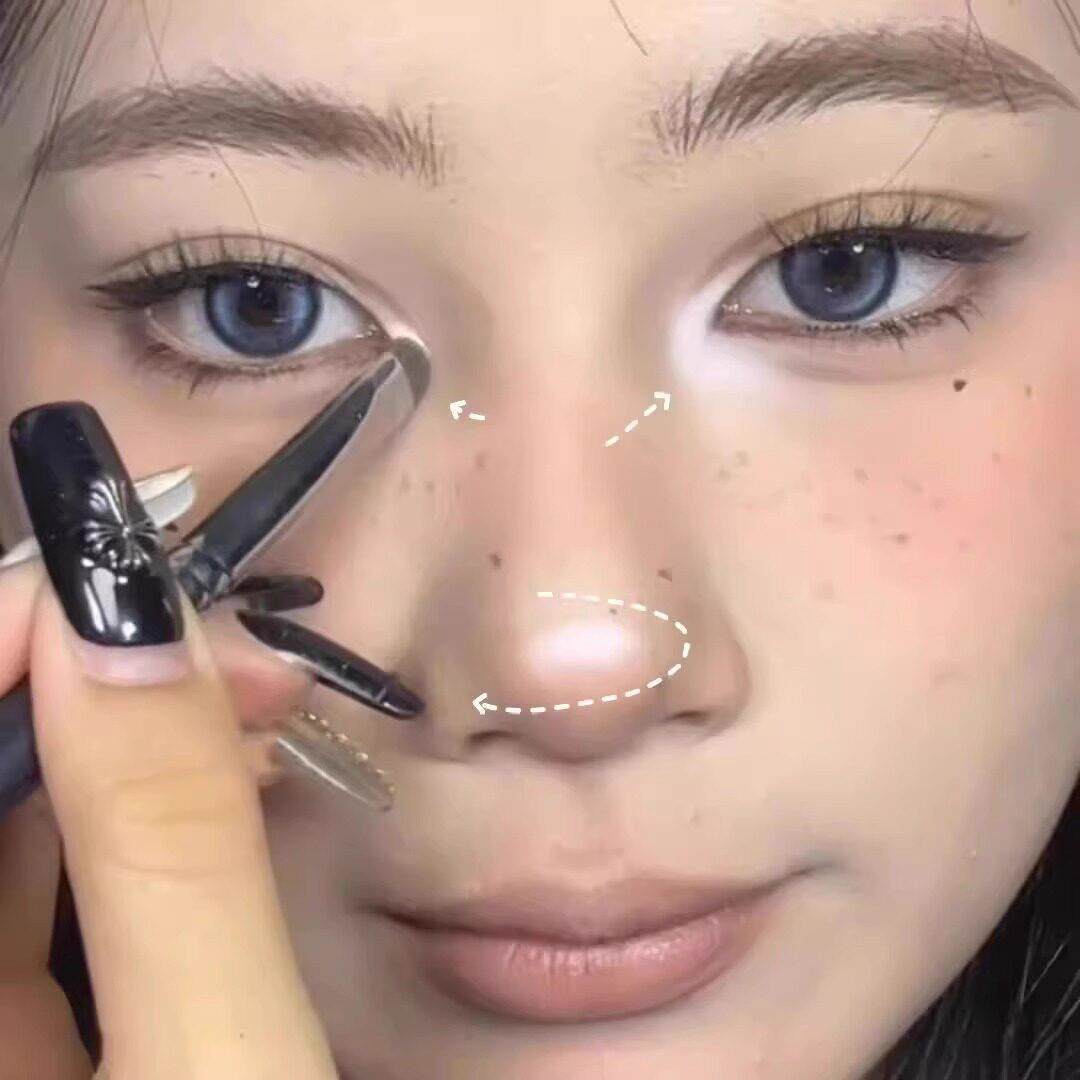 超显色双哑光高光粉修容盘生姜沟丝缎色光遮泪眼头面CCT部绒脸部