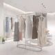 服装 店中岛货架落地挂衣杆 店展示架不锈钢拉丝银色挂衣架男女童装
