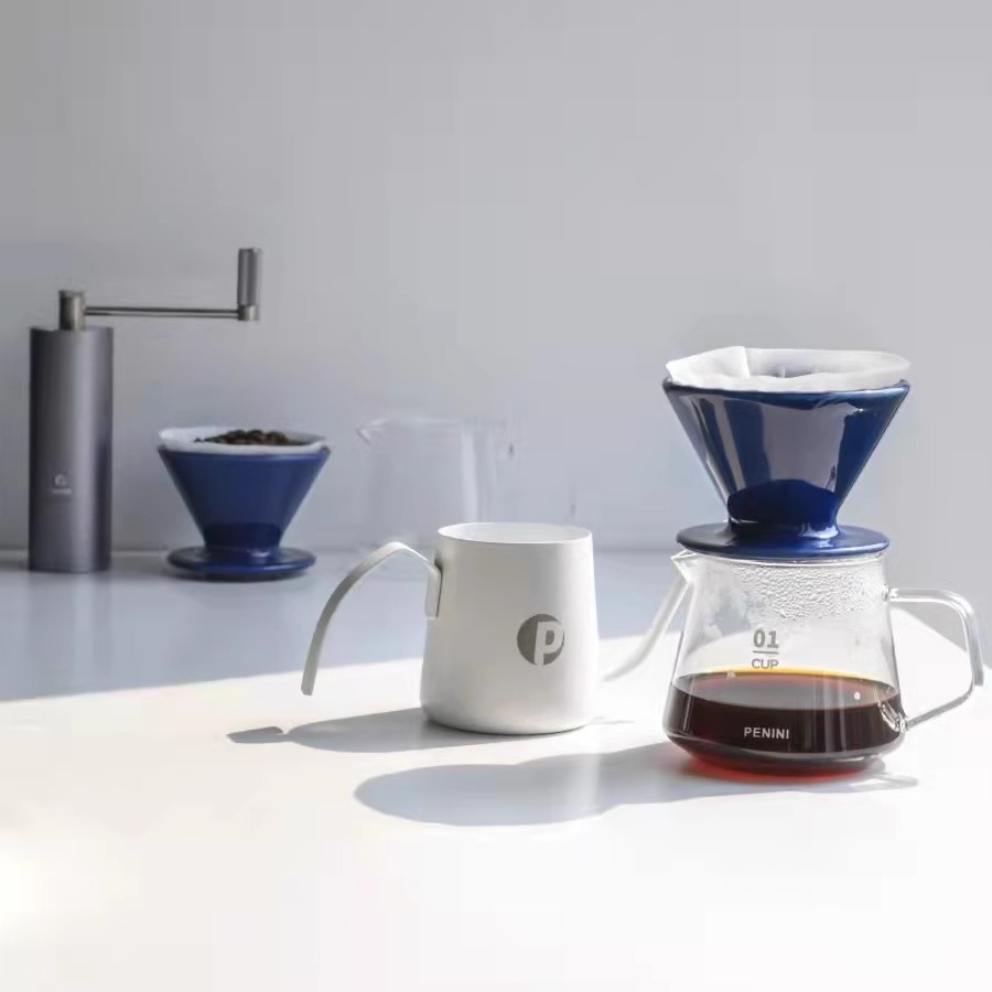 黑石咖啡 penini手冲咖啡壶套装滤纸磨豆机分享壶v60滤杯礼盒套装
