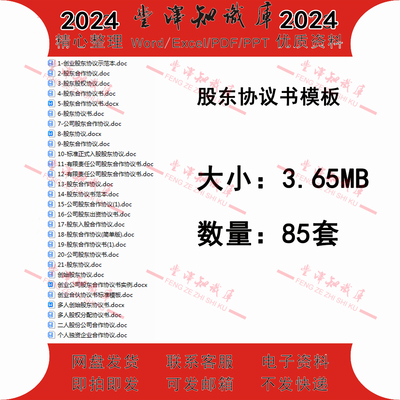 股东协议书模板股份有限公司创始股东股权合伙合同范本word电子版