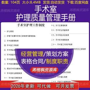 手术室护理质量管理手册护士长工作内容科室护理质量控制小组职责