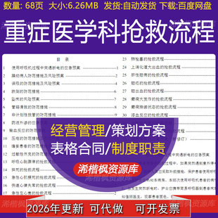 重症医学科抢救流程肝性脑病过敏性休克压疮防范措施及风险预案