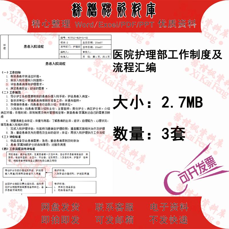 医院护理部工作制度及流程汇编医院护理工作流程护理行政管理制度