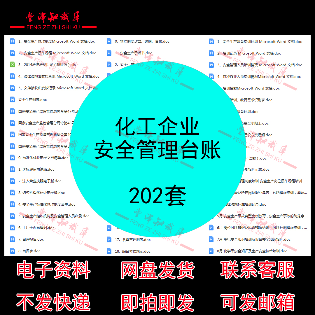 化工企业安全管理台账安全生产法律法规教育培训与安全管理制度