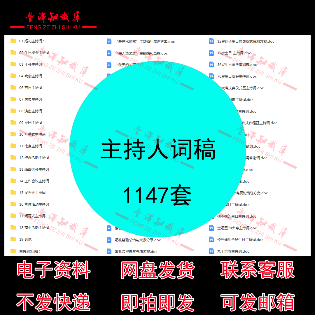 主持人词稿婚礼庆典节日聚会表彰晚会活动比赛主持稿件商业活动词
