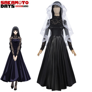 坂本日常cos服大佛黑色连衣裙蕾丝打底全套二次元cosplay服装