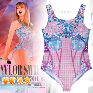 跨境TaylorSwift同款服装性感辣妹比基尼泳装泰勒斯威夫特游泳衣