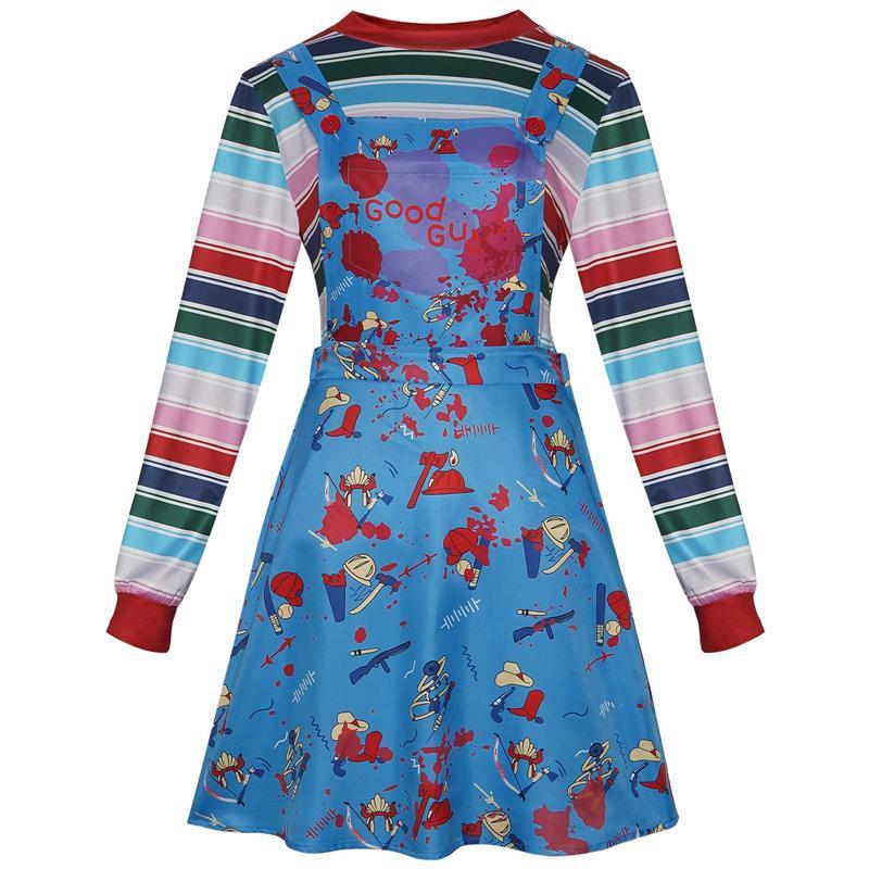 鬼娃回魂cos服万圣节恰吉女款裙子cosplay恐怖角色扮演服装