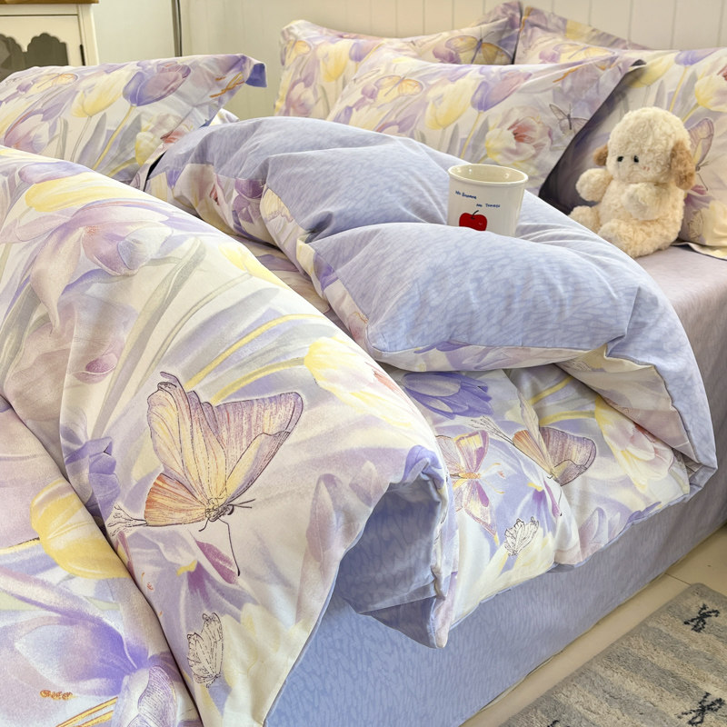 加厚高档100纯棉四件套A类全棉亲肤被套床单枕套四季通用床上用品