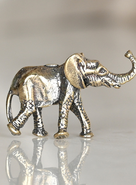 纯铜大象摆件黄铜仿古招财长鼻象