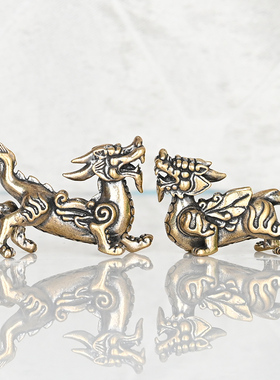 纯铜貔貅摆件一对招財