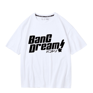 Bang dream周边衣服邦邦人roselia少女乐团派对动漫纯棉短袖T恤男