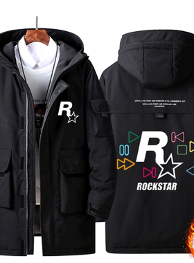 GTA5游戏公司R星Rockstar Games周边羽绒服男女休闲棉服加厚外套