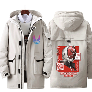 假面骑士联名羽绒服男士卡通加厚外套极狐衣服时王创骑薄棉衣棉服