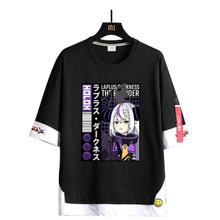 hololive拉普拉斯vtuber动漫周边cos同款短袖T恤达克尼斯纯棉衣服