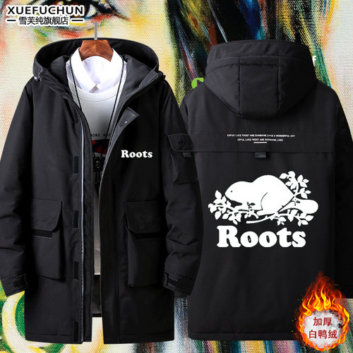 THE ROOTS乐队复古经典印花羽绒服男女休闲棉服加厚外套百搭上衣