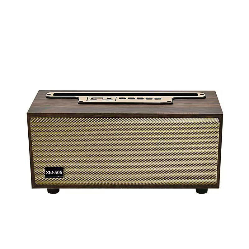 蓝牙音箱家用桌面手机支架复古插卡蓝牙音响定logo礼品便携木音箱