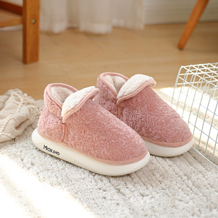 高帮保暖棉拖鞋家居女冬季加绒加厚月子鞋室内防滑情侣男包跟棉鞋