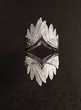 天使新款上市优质精品疯狂促销翅膀开口指环中性风食指戒设计羽翼